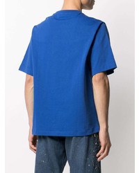 blaues besticktes T-Shirt mit einem Rundhalsausschnitt von Kenzo