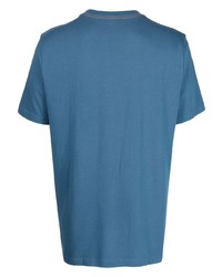 blaues besticktes T-Shirt mit einem Rundhalsausschnitt von PS Paul Smith