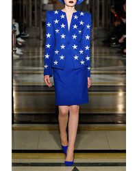 blaues besticktes Wollsakko von Gareth Pugh