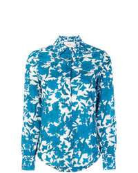 blaues Businesshemd mit Blumenmuster von La Doublej
