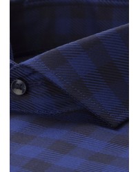 blaues Businesshemd mit Vichy-Muster von Seidensticker