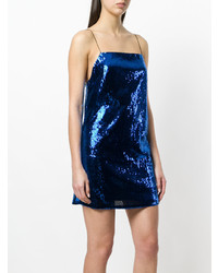 blaues Camisole-Kleid aus Pailletten von Laneus