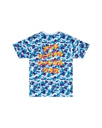 blaues Camouflage T-Shirt mit einem Rundhalsausschnitt von A Bathing Ape