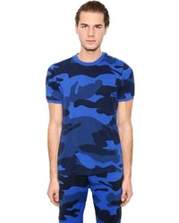 blaues Camouflage T-shirt