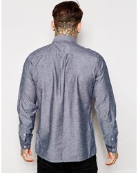 blaues Chambray Langarmhemd von Asos