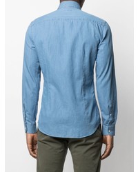 blaues Chambray Langarmhemd von Fay