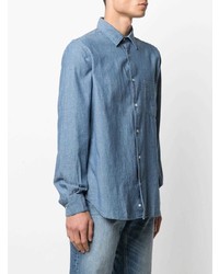 blaues Chambray Langarmhemd von Aspesi