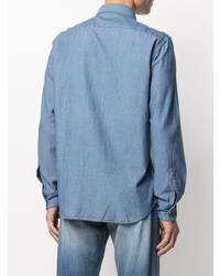 blaues Chambray Langarmhemd von Aspesi