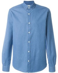 blaues Chambray Langarmhemd von Melindagloss