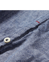 blaues Chambray Langarmhemd