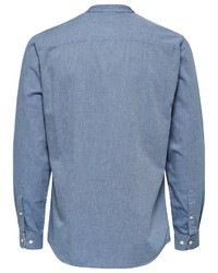 blaues Chambray Langarmhemd von Selected Homme
