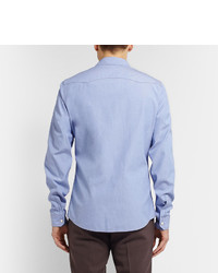 blaues Chambray Langarmhemd von Gucci