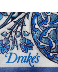 blaues Einstecktuch mit Paisley-Muster von Drakes