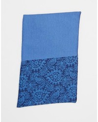 blaues Einstecktuch mit Paisley-Muster