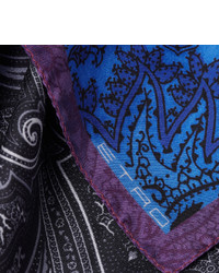 blaues Einstecktuch mit Paisley-Muster von Etro