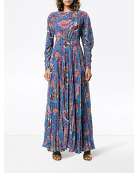 blaues Maxikleid mit Falten von Etro