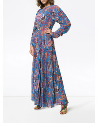 blaues Maxikleid mit Falten von Etro