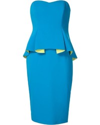 blaues figurbetontes Kleid von Badgley Mischka