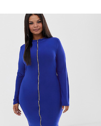 blaues figurbetontes Kleid von Fashionkilla Plus