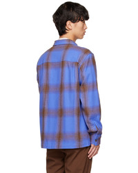 blaues Flanell Langarmhemd mit Karomuster von Saturdays Nyc