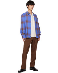 blaues Flanell Langarmhemd mit Karomuster von Saturdays Nyc