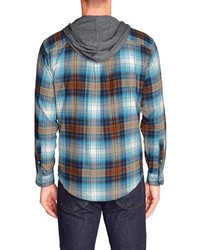 blaues Flanell Langarmhemd mit Schottenmuster von Eddie Bauer