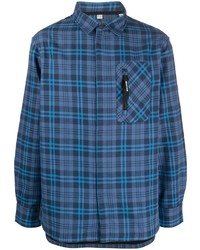 blaues Flanell Langarmhemd mit Schottenmuster von Rossignol
