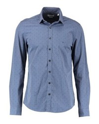 blaues gepunktetes Businesshemd von Calvin Klein