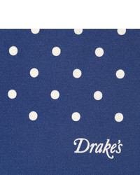 blaues gepunktetes Einstecktuch von Drakes