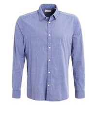 blaues gepunktetes Langarmhemd von Esprit