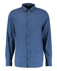 blaues gepunktetes Langarmhemd von Tommy Hilfiger
