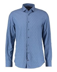 blaues gepunktetes Langarmhemd von Tommy Hilfiger