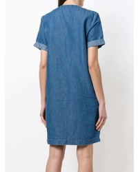 blaues gerade geschnittenes Kleid aus Jeans von Love Moschino
