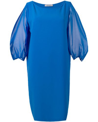 blaues gerade geschnittenes Kleid aus Seide von D-Exterior