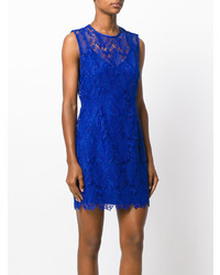 blaues gerade geschnittenes Kleid aus Spitze von Dvf Diane Von Furstenberg