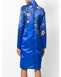blaues gerade geschnittenes Kleid mit Blumenmuster von Marni
