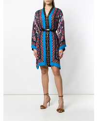 blaues gerade geschnittenes Kleid mit Paisley-Muster von Etro