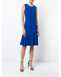 blaues gerade geschnittenes Kleid von Oscar de la Renta