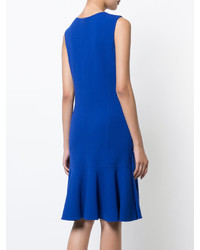 blaues gerade geschnittenes Kleid von Oscar de la Renta