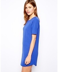 blaues gerade geschnittenes Kleid von Warehouse