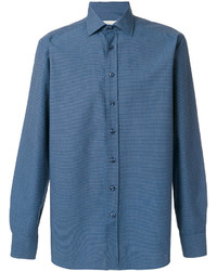 blaues Hemd mit Hahnentritt-Muster von Etro