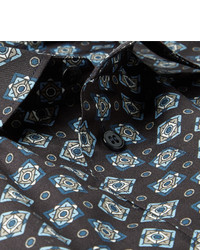 blaues Hemd mit Paisley-Muster von Dolce & Gabbana