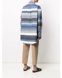 blaues horizontal gestreiftes Langarmhemd von JW Anderson