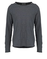 blaues horizontal gestreiftes Langarmshirt von Samsøe & Samsøe