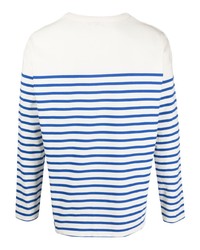 blaues horizontal gestreiftes Langarmshirt von Maison Labiche
