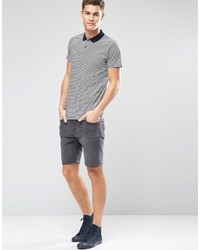 blaues horizontal gestreiftes Polohemd von Esprit