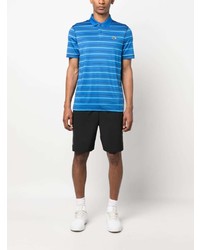 blaues horizontal gestreiftes Polohemd von Lacoste