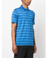 blaues horizontal gestreiftes Polohemd von Lacoste