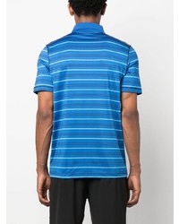 blaues horizontal gestreiftes Polohemd von Lacoste