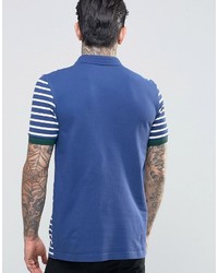 blaues horizontal gestreiftes Polohemd von Fred Perry